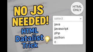 Details No JavaScript Needed: HTML Datalist Trick! News