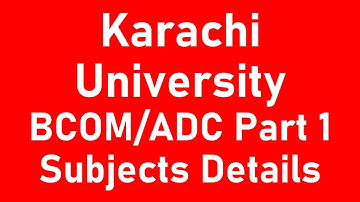 Karachi University BCOM Part 1 Subjects-Karachi University BCOM-Karachi University Associate degree