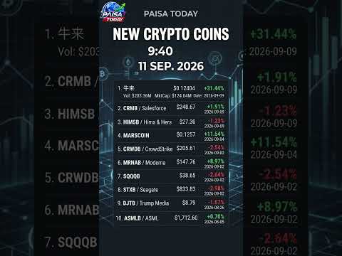 Thumbnail for NEW CRYPTO COINS & TOKENS UPDATE Latest Listings & Market Performance on September 11, 2026! 🪙🚀 #P