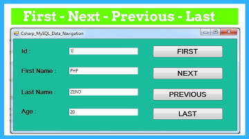 C# - MySQL Database Records Navigation Buttons First, Next, Previous, Last In C# [With Source Code]