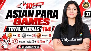 🏅 Asian Para Games | Total Medals, Gold, Silver & Bronze | Sports GK by Shubham Ma'am