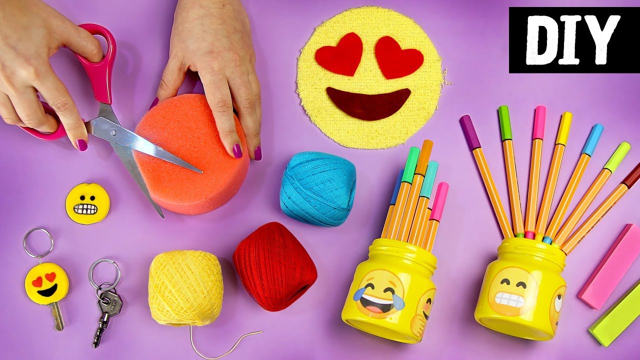 CUTE DIYS OF EMOJI 😍 Ft. Liz - Craftingeek 💕 Sponge, Pen Holder and Silicone Cap tumblr stickers