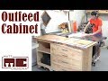 Live Edge Slab Top Outfeed Table Cabinet