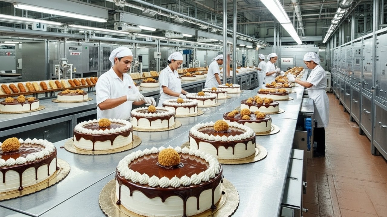Inside a Cake Factory | From Flour to Decorated Desserts (Full Process)