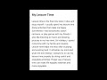 My leisure time/leisure time/paragraph writing/@LearningHomeHandle Cambridge &amp;  National curriculum