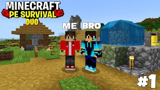 Minecraft PE Survival series Ep 1 in 1.21 🔥 | Duo Survival series with bro screenshot 3