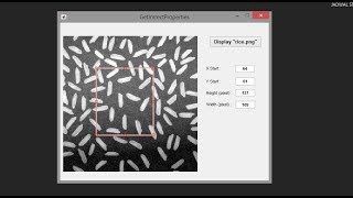 Extract Draggable Imrect Properties MATLAB Image