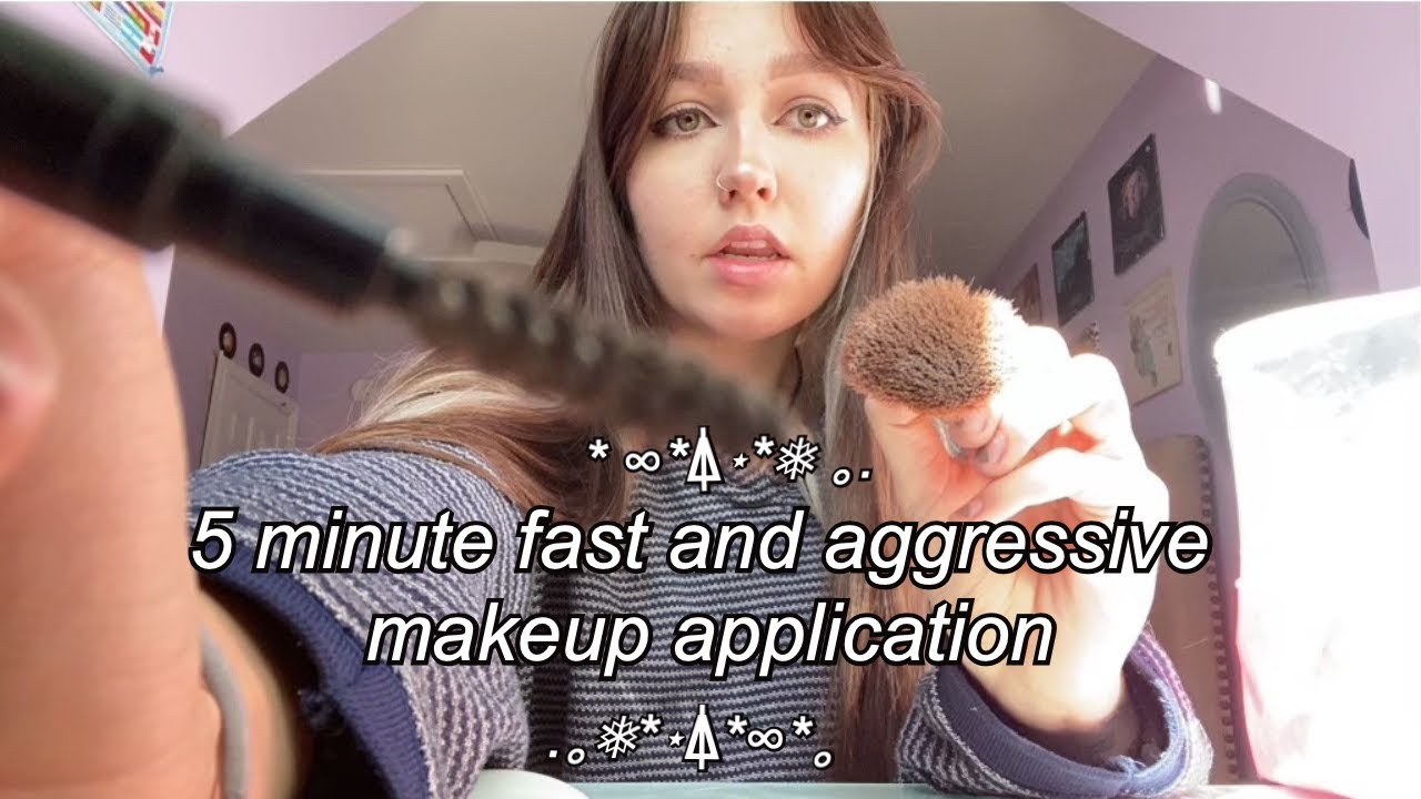 ASMR | quick fast and aggressive makeup application - YouTube
