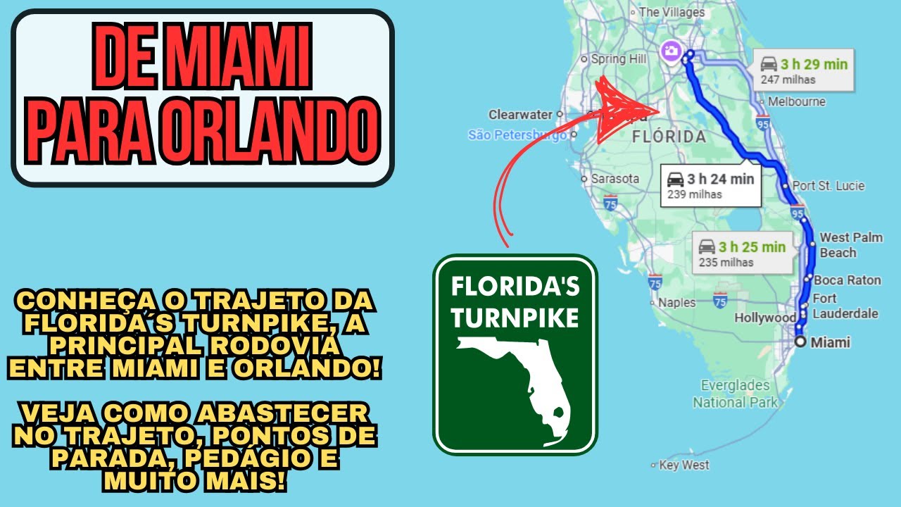 COMO É VIAJAR DE MIAMI PARA ORLANDO DE CARRO? VEJA TODOS OS DETALHES DO PERCURSO!