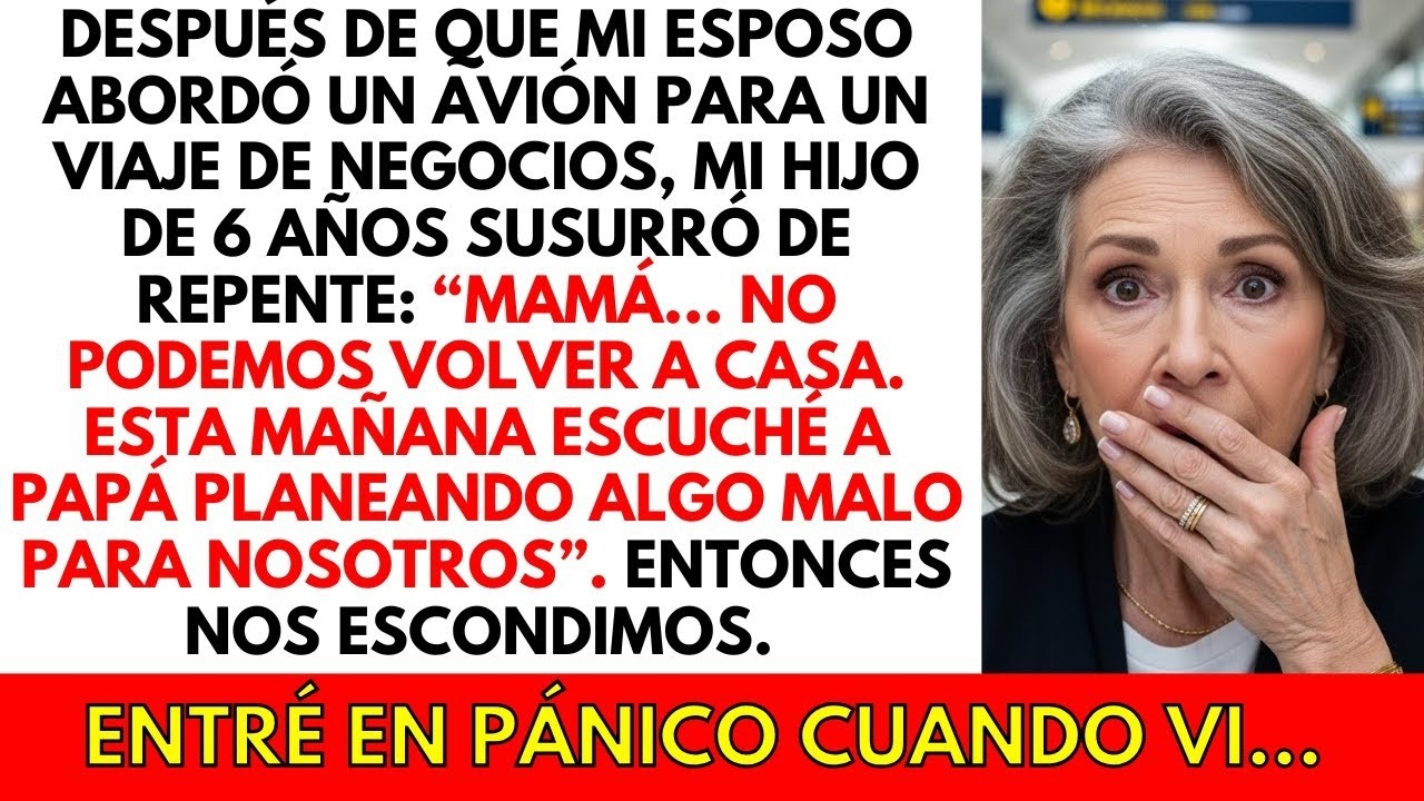 Acababa de darle un beso de despedida a mi esposo en el aeropuerto cuando Mateo, mi hijo de seis años, me apretó la mano con fuerza y susurró: "Mamá, no vuelvas a casa. Esta mañana escuché a papá...