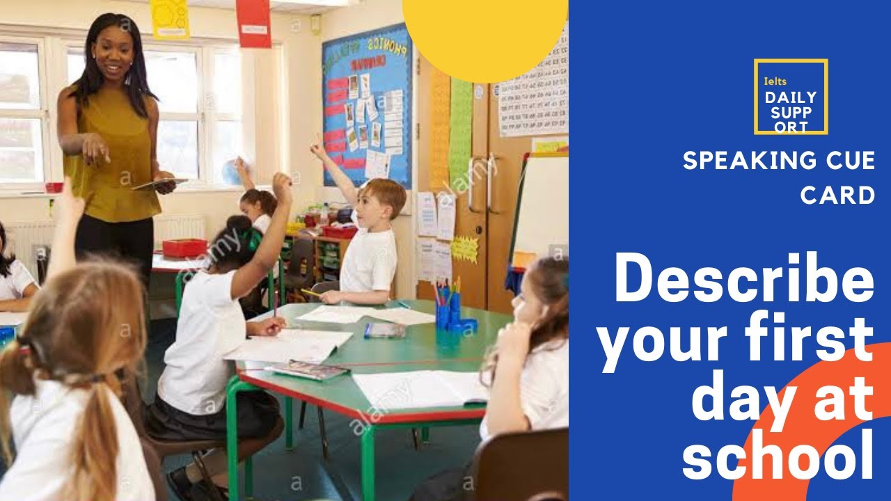 DESCRIBE YOUR FIRST DAY AT SCHOOL | SPEAKING CUE CARD| 2021