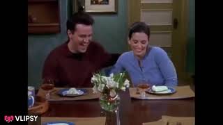 Chandler and Monica Fake laugh | Friends Meme template