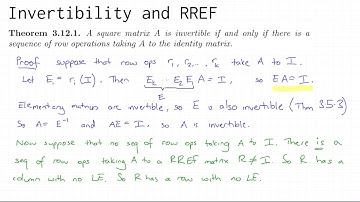 3.12 RREF and invertibility