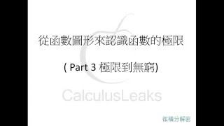 【微積分解密CalculusLeaks】〈極限與連續〉 從函數圖形來認識函數的極限( Part 3 極限到無窮)