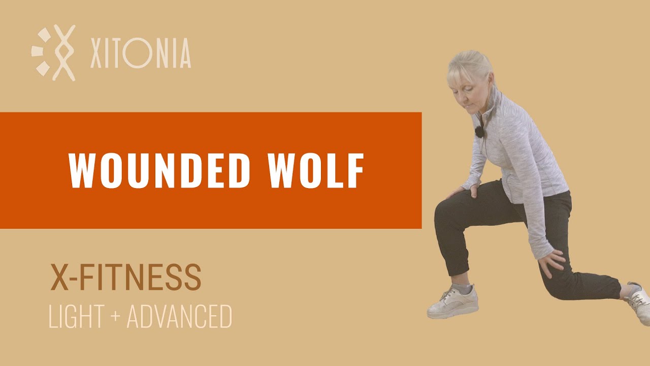 Exercising Wolves WOUNDED WOLF - an exercise from the X-FITNESS program (14/20), LIGHT ...