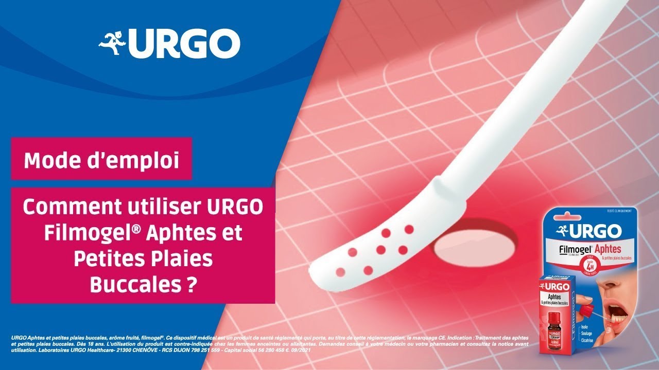 Mode d'emploi : Comment utiliser Urgo Aphtes Filmogel® et petites plaies  buccales ? 