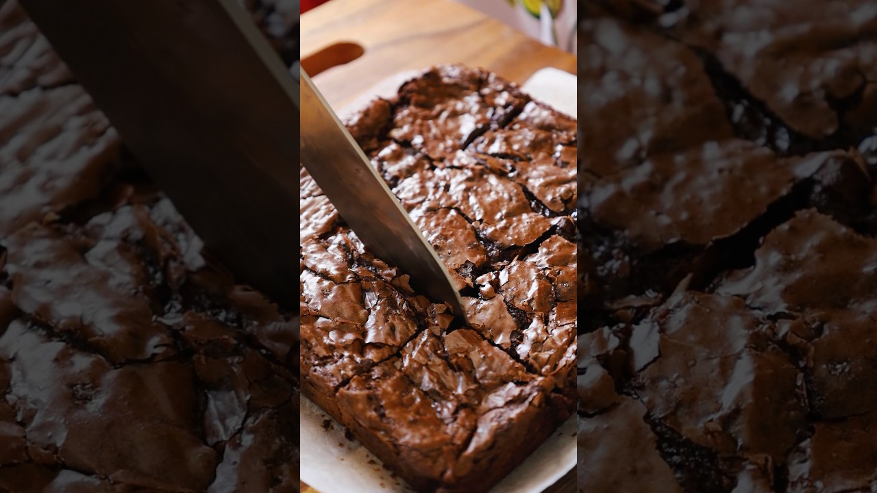 The BEST fudge brownies with a flaky top recipe