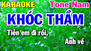 Karaoke Khóc Thầm - Tone Nam Nhạc Sống Beat Hay Dễ Hát | Huỳnh Lê