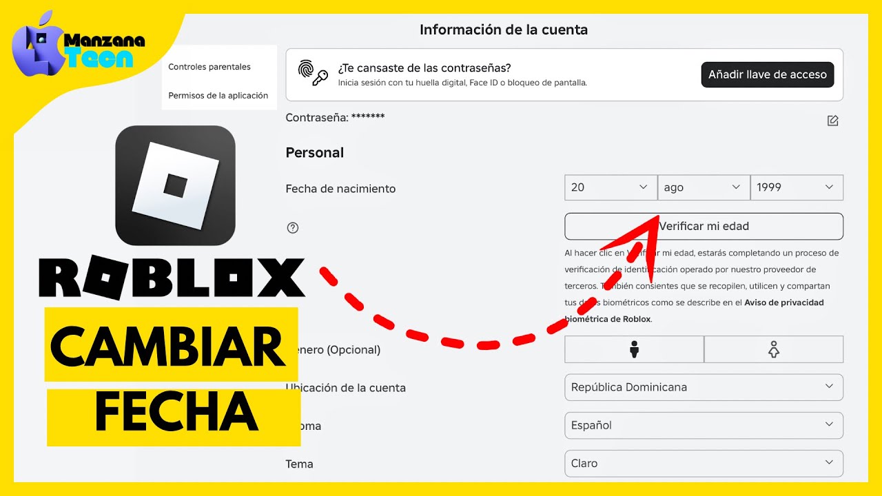 Como Cambiar La Fecha De Nacimiento En Roblox www.youtube.com