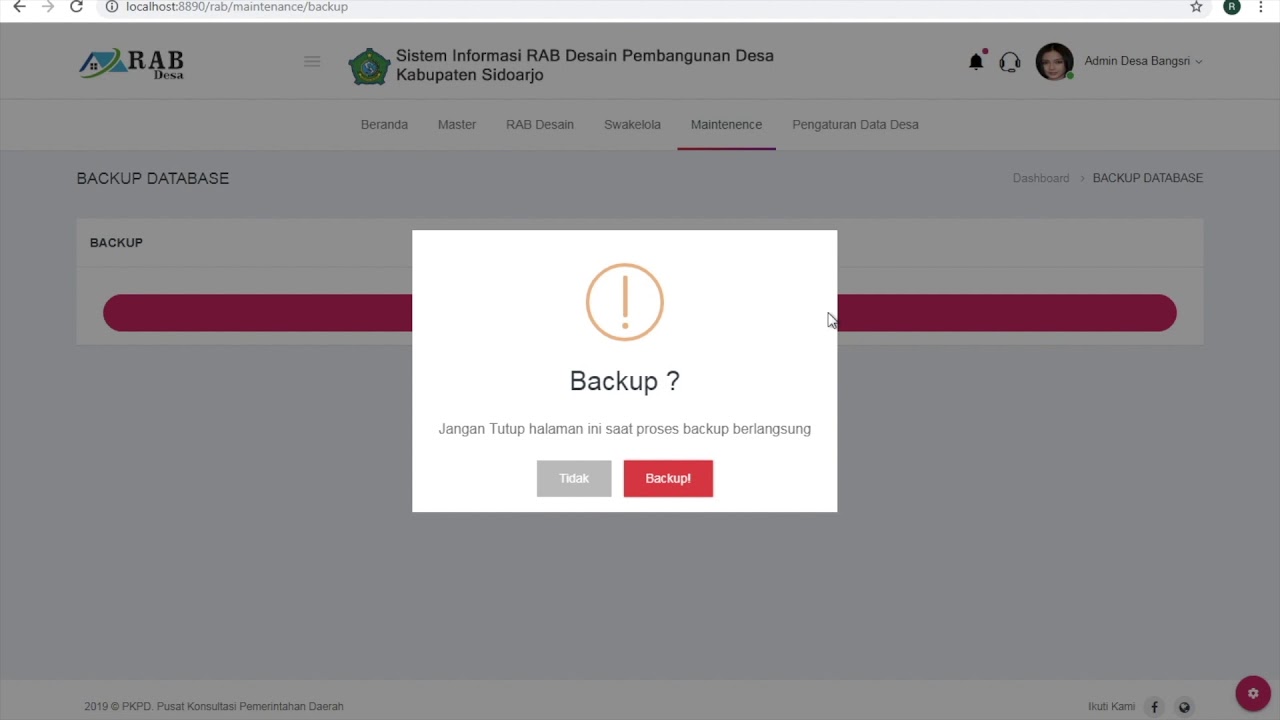 Backup dan Restore System Informasi RAB Desain (PKPD) - YouTube