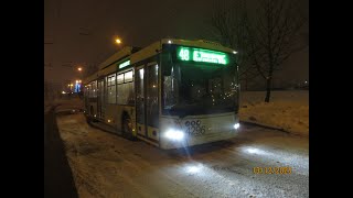 Минск, поездка в троллейбусе МАЗ-203Т70, парк.№ 4296, марш.48 (13.12.2023)
