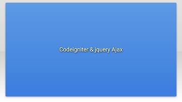 Codeigniter & jquery Ajax