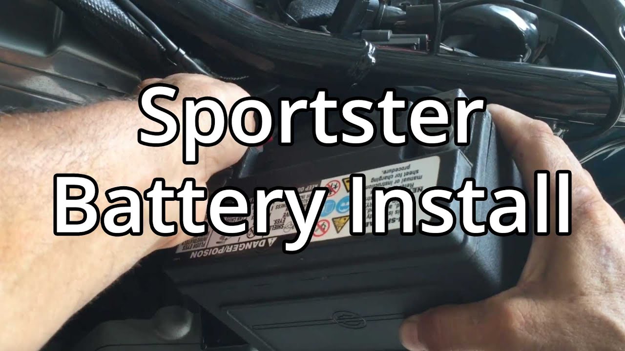 How To Harley Davidson Sportster Battery Install - YouTube