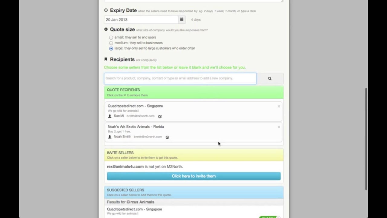Uberquote for buyers: Get quotes from more suppliers in less time.