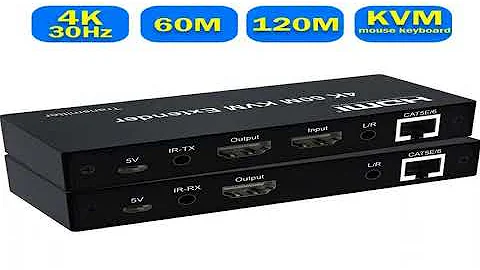 A must-have product! 4K 120M HDMI KVM Extender 60M over RJ45 Ethernet Cat6e/6 cable HDMI USB Exten