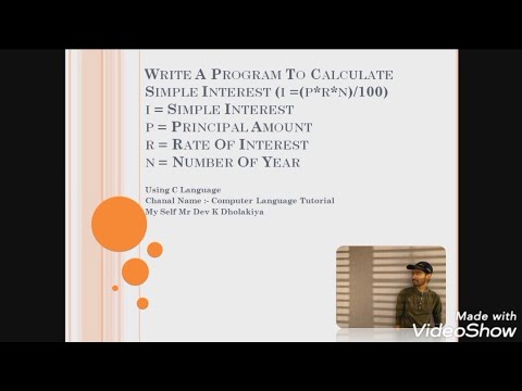 Simple Interest Using C Language (i =(p*r*n)/100)