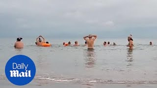 Group of swimmers take to sea to mark this year Winter Solstice
