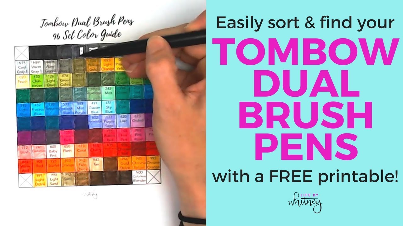 Tombow Dual Brush Pen Organizer for Journal [with Free Printable] YouTube