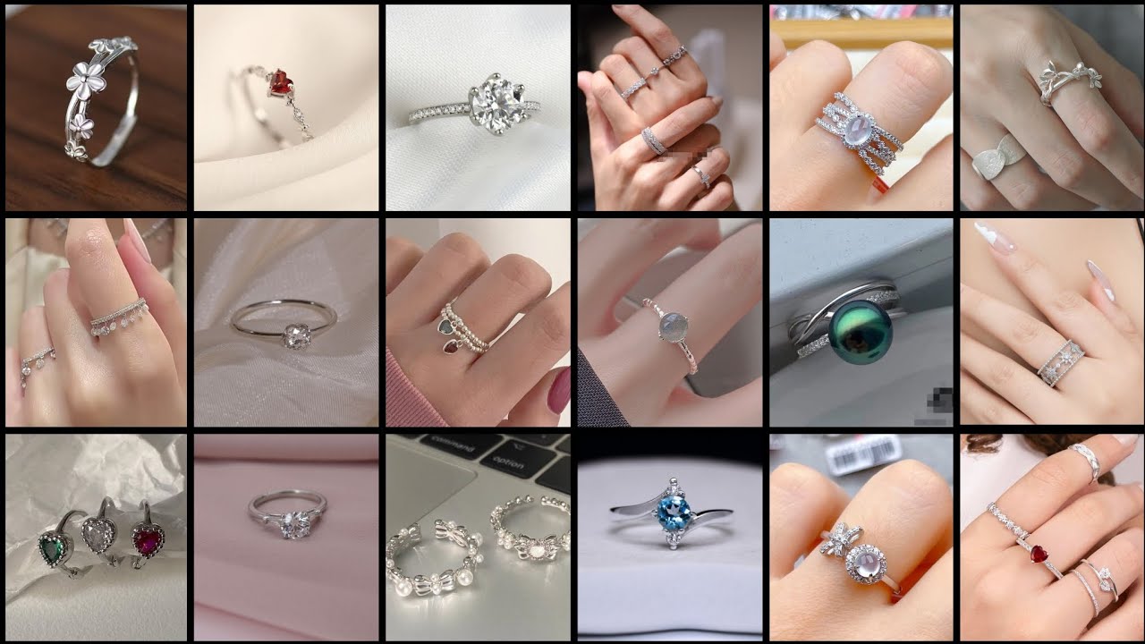 Красивые идеи дизайна серебряных колец для помолвки, вечеринки или повседневной носки.