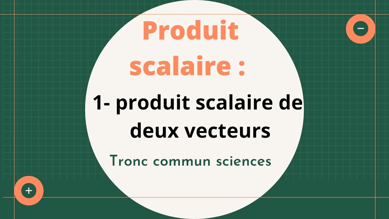 Produit scalaire  ( 1- produit scalaire de deux vecteurs ) / T.C.S