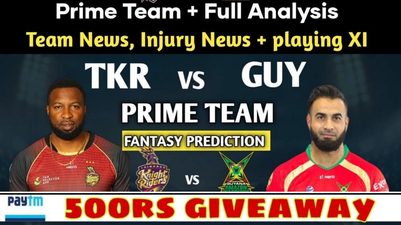 TKR VS GUY DREAM11 TEAM + 500 RS GIVEAWAY QUESTION ❤️