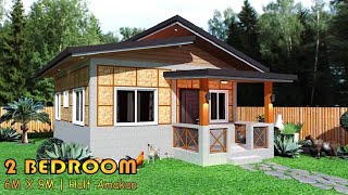 HALF AMAKAN HOUSE DESIGN IDEA | 2 BEDROOM | 48 SQM | BAHAY