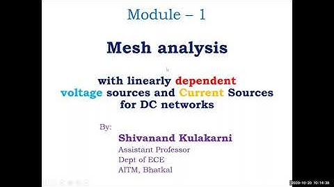 Network Theory (18EC32) | Module 1 | Mesh Analysis Lecture 3 | VTU