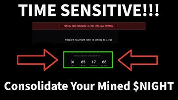 Consolidate your $NIGHT Mining Rewards Before Time Runs out!