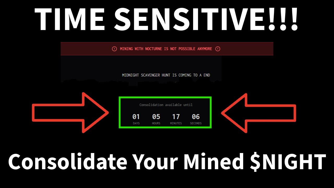 Consolidate your $NIGHT Mining Rewards Before Time Runs out!