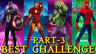 Tiles Hop | Spiderman 🆚 Hulk 🆚 Iron Man 🆚 Captain America | Marvel Heroes