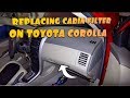 How to replace cabin filter on 2011 Toyota Corolla