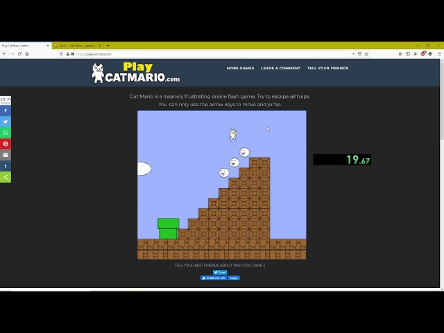 World record for fastest to beat cat mario level one: 32.86 seconds g
