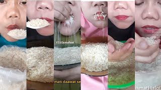 Asmr Raw Rice Eating  Compilations Makan Beras Mentah Eating 
