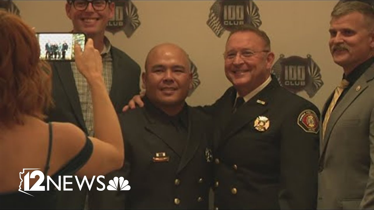Officer and firefighter honored for saving woman's life - YouTube