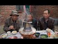 【食味阿远】堂弟和四叔来吃铜锅涮肉，阿远手切3大盘羊肉，铜锅涮肉味儿棒 | hotpot | Shi Wei A Yuan