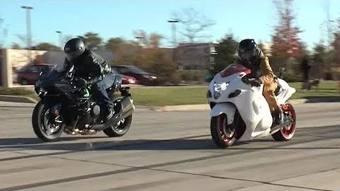Ninja h2r vs Hayabusa drag race