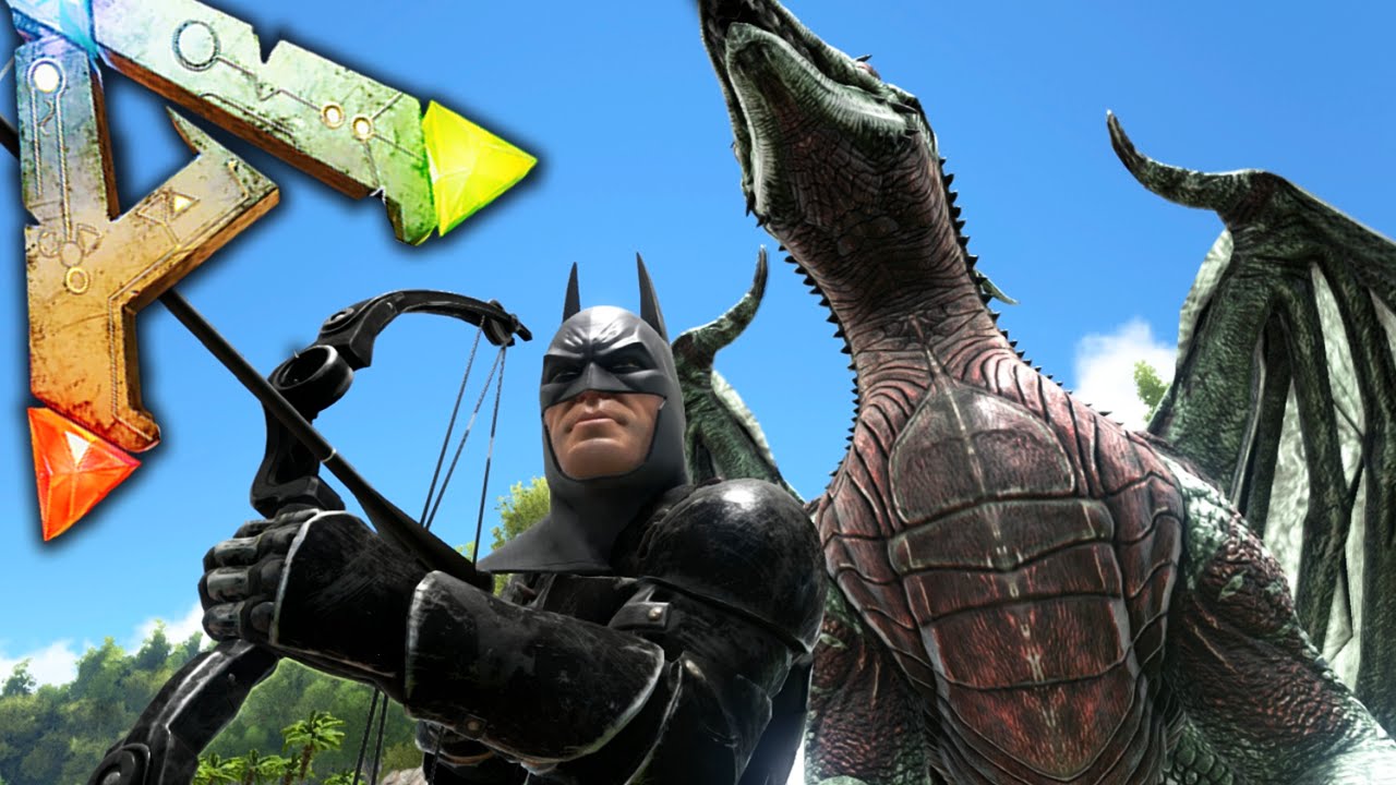 Ark Survival Evolved Batman Pet Dragon Carry Sarcos Lays Eggs Mod Gameplay Youtube