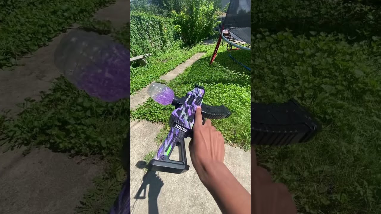 PURPLE AK47 GEL BLASTER IN ACTION YouTube