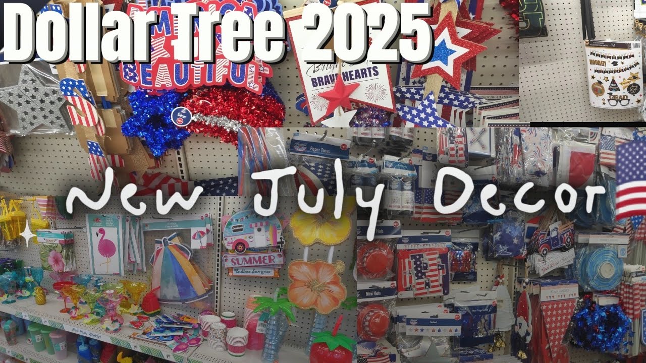Dollar tree July decor | New Bargains🇺🇲 + Bonus Summer and Grad Decor