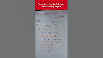 Reverse a List in Python #11 தமிழ் #shorts #fresher #credosystemz #interview #lis #tutorial #reverse